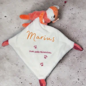 67E7D9D1-3083-4635-ABC9-62B99DC52ABF.jpgv1709066737 Doudou mouchoir renard personnalisé