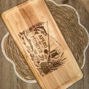 F3425167-CE82-4263-B80B-FFF308D60D0D.jpgv1763893479 Planche apéro / planche à découper pécheur gravée, idée cadeau papy, mamie, marraine, papa, mariage