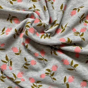 Tissu jersey sweat rose