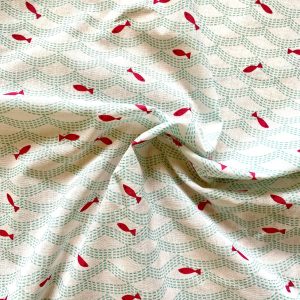 Tissu poisson rouge