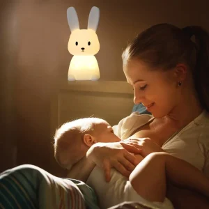 Veilleuse lapin pour bébé tactile et rechargeable