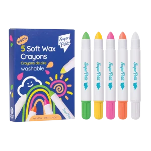 superpetit_5c_neon_01.pngv1761579452 Crayons de cire tout doux pour baignoire/vitre/miroir/papier - Fluo