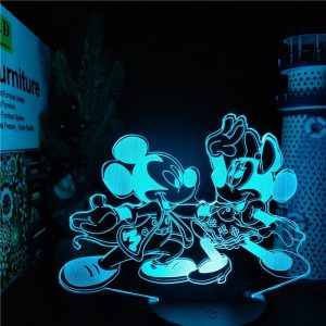 Veilleuse 3D tactile Disney Mickey et Minnie